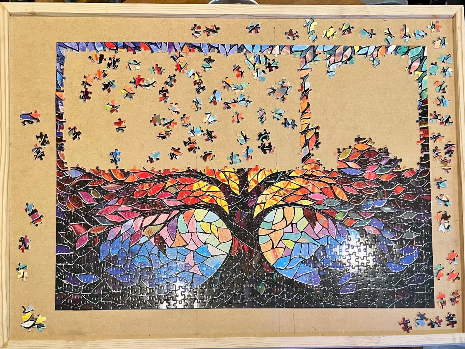 PICKFORU Stained Glass Puzzle Tree of Life Puzzles for Adults 1000 Pieces, Impossible Hard Difficult Challenging Puzzles for Adults, Colorful Mosaic Tree of Life Jigsaw Puzzle 1000 Pieces customer photo 1