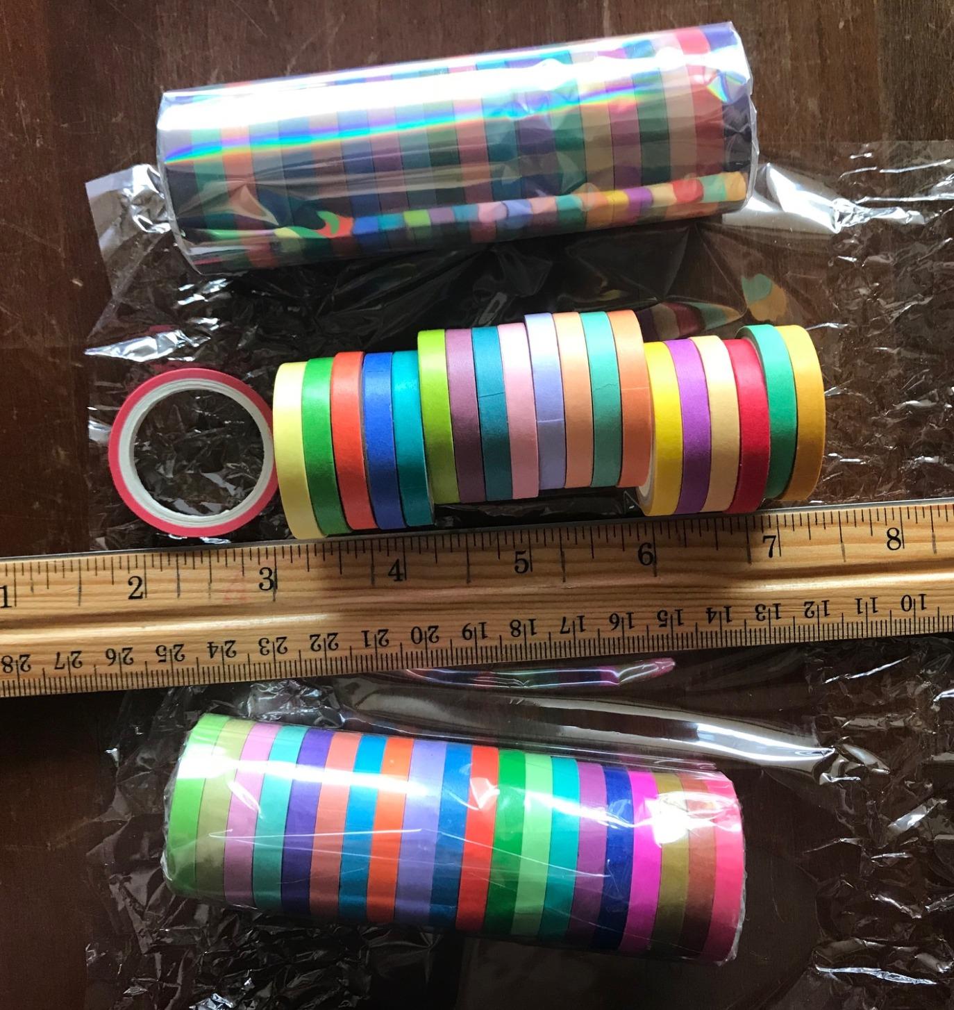 WAPETASHI Washi Tape Set - 40 Rolls, 2 Sizes Rainbow Decorative Tape for Journaling & Scrapbooking customer photo 1