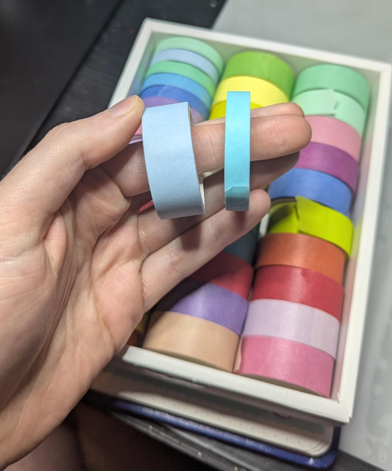 WAPETASHI Washi Tape Set - 40 Rolls, 2 Sizes Rainbow Decorative Tape for Journaling & Scrapbooking customer photo 2