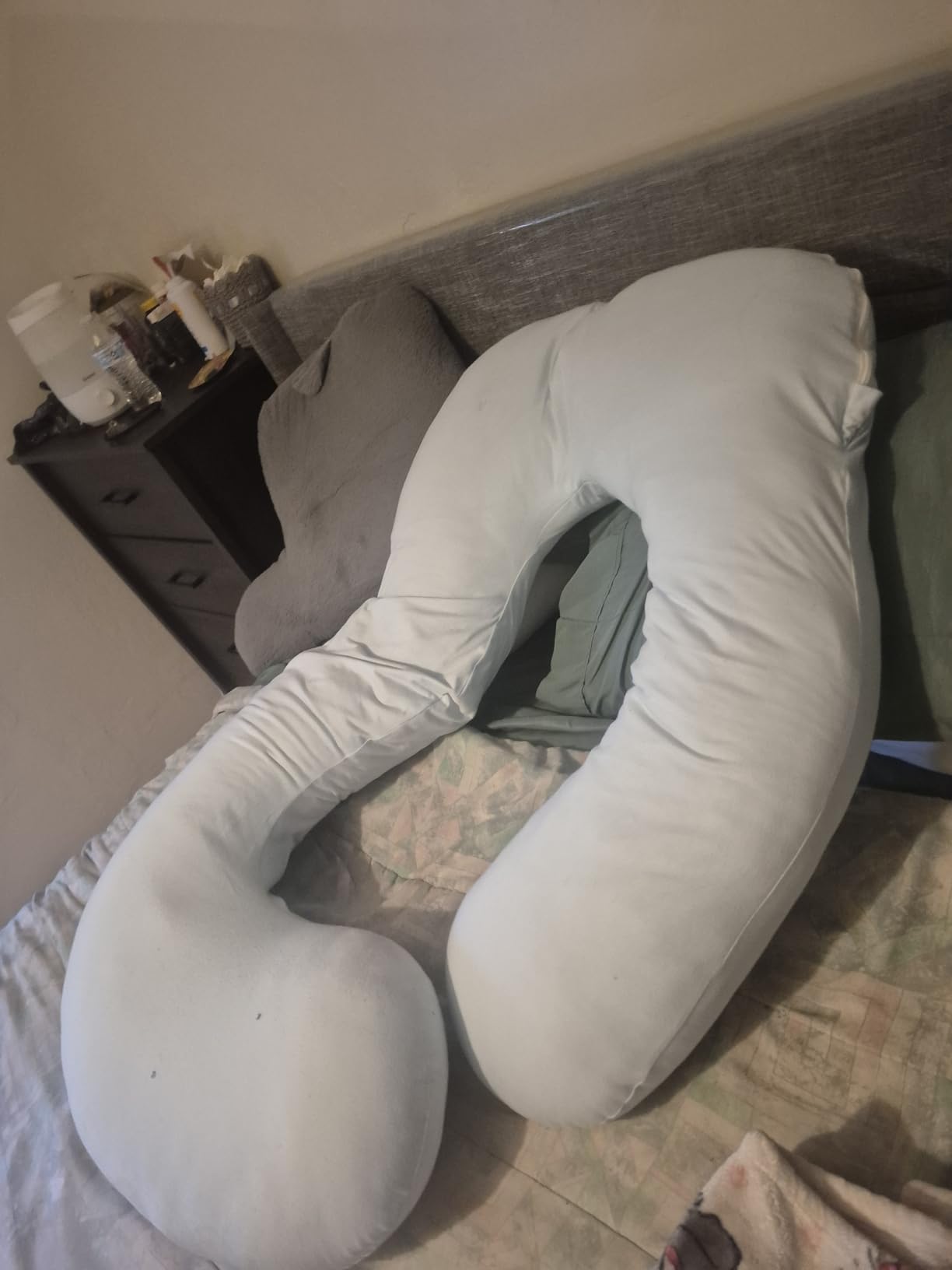Jcickt Pregnancy Pillow for Sleeping,59 inch Maternity Pillow with Removable Washable Cover,J-Shaped Cooling Full Body Pregnant Pillow -Support for Backs,Legs, Belly, HIPS, Improve Sleep-Pink customer photo 1