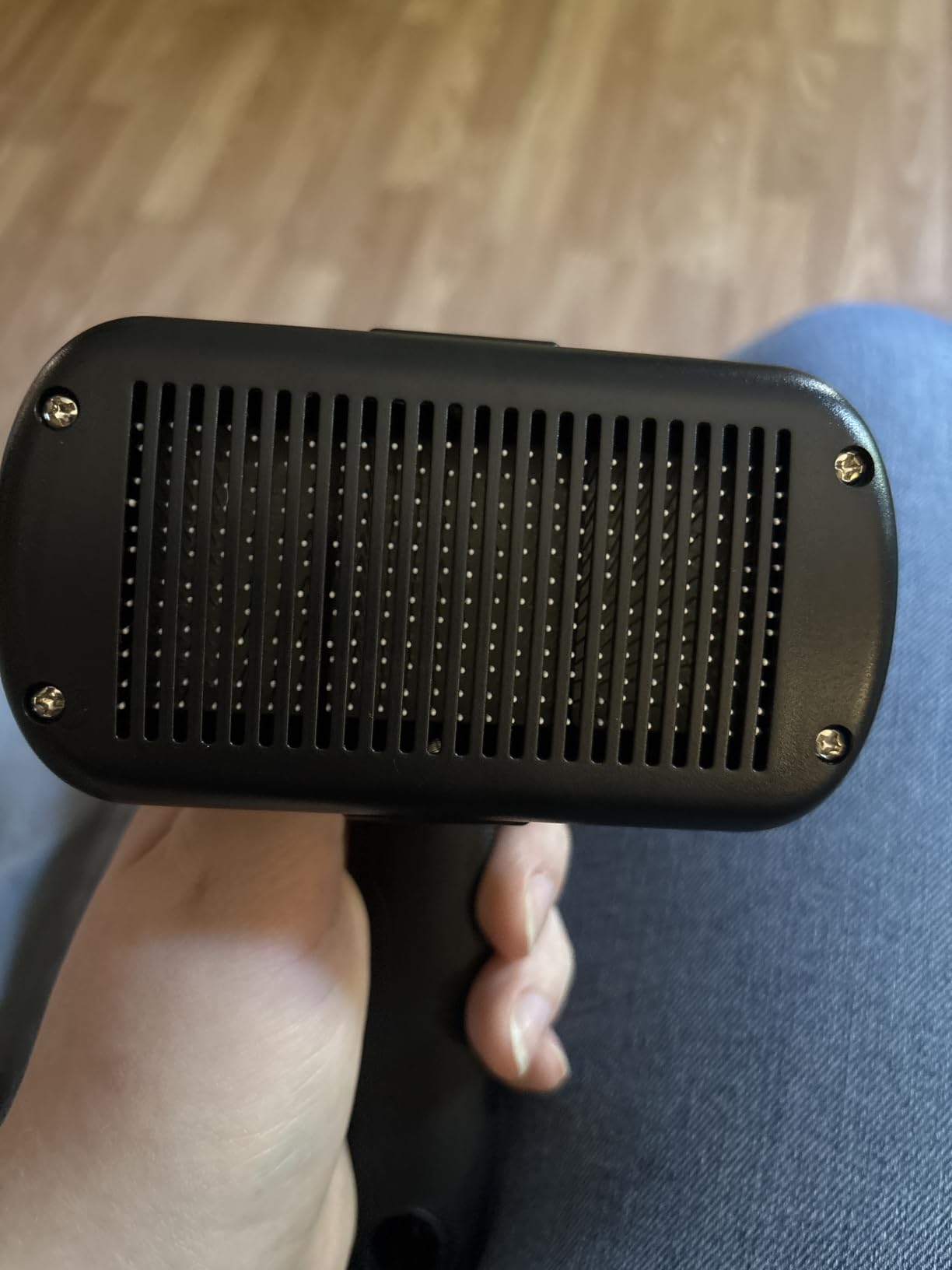 Dipoo Self Cleaning Shedding Brush - Skin Friendly Grooming Tool for Dogs, Cats, and Puppies, Deshedding and Hair Removal for Long and Short Haired Pets, Black customer photo 2
