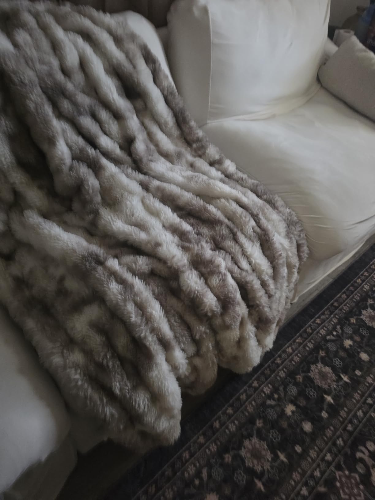 COOVA Soft Bubble Faux Fur Throw Blanket, 50