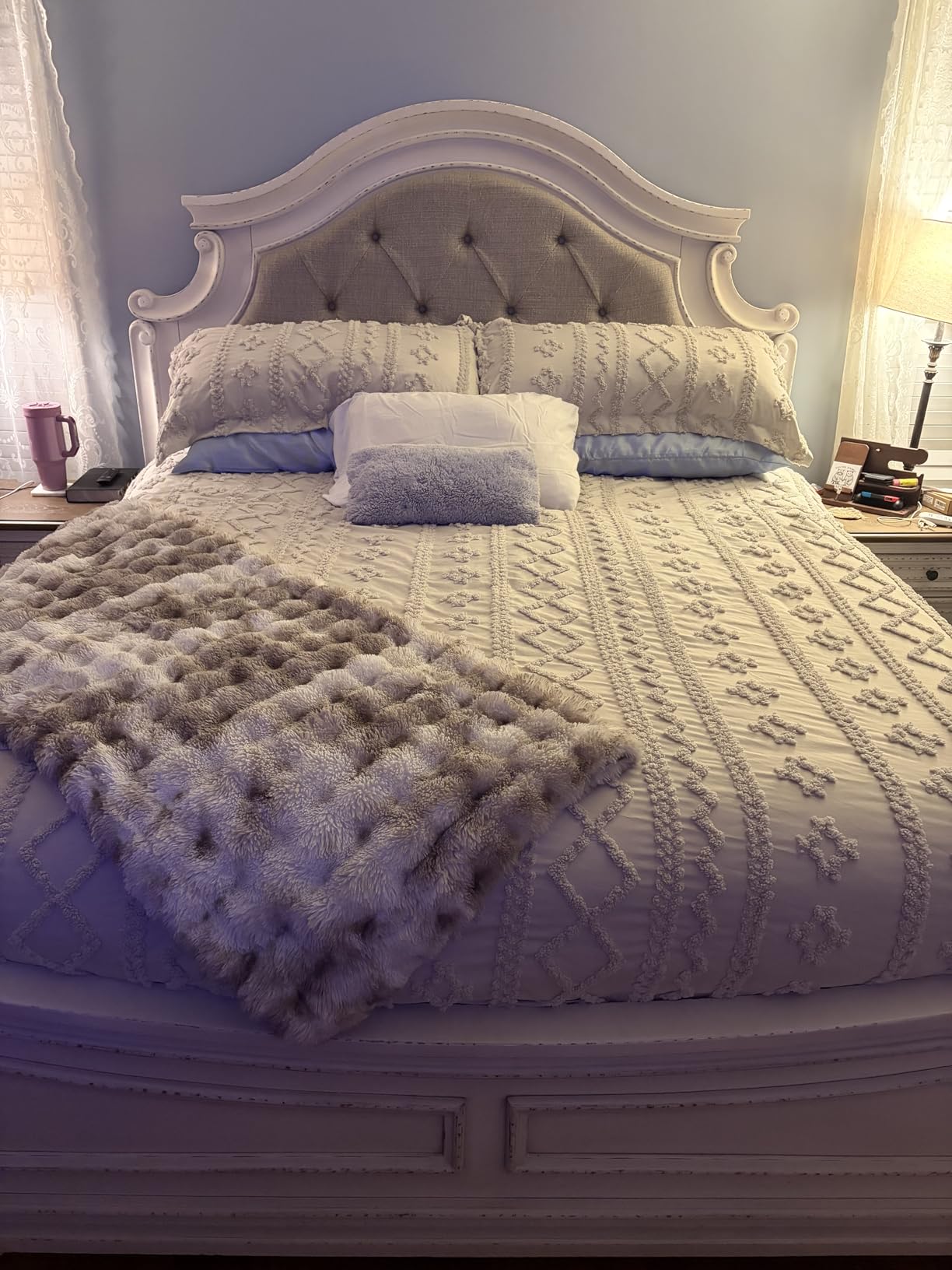 COOVA Soft Bubble Faux Fur Throw Blanket, 50