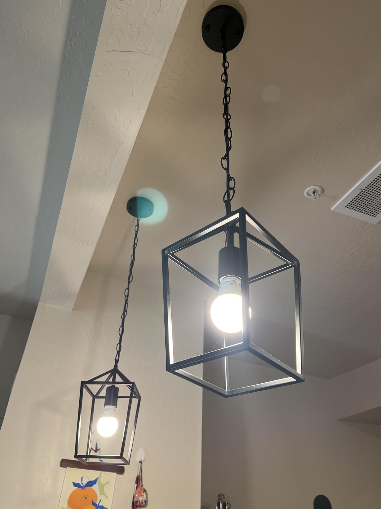 Sheetea 2 Pack Pendant Lights Kitchen Island, Modern Black Light Fixtures | Farmhouse Design, Ceiling Hanging Height Adjustable, Durable Metal, Quick & Easy Installation, Small Pendant Lighting customer photo 2