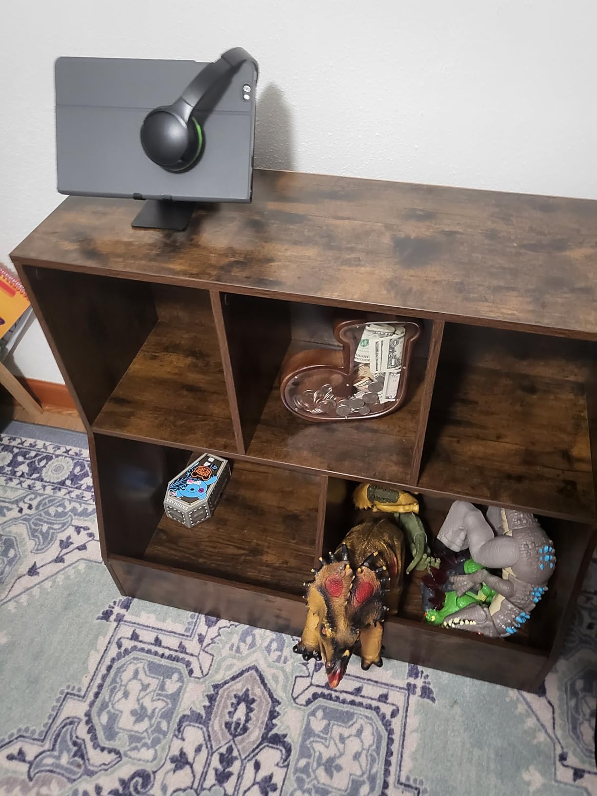 DINZI LVJ Toy Storage Organizer, Kids Cubby Cabinet with Bookshelf, 8-Cube customer photo 2