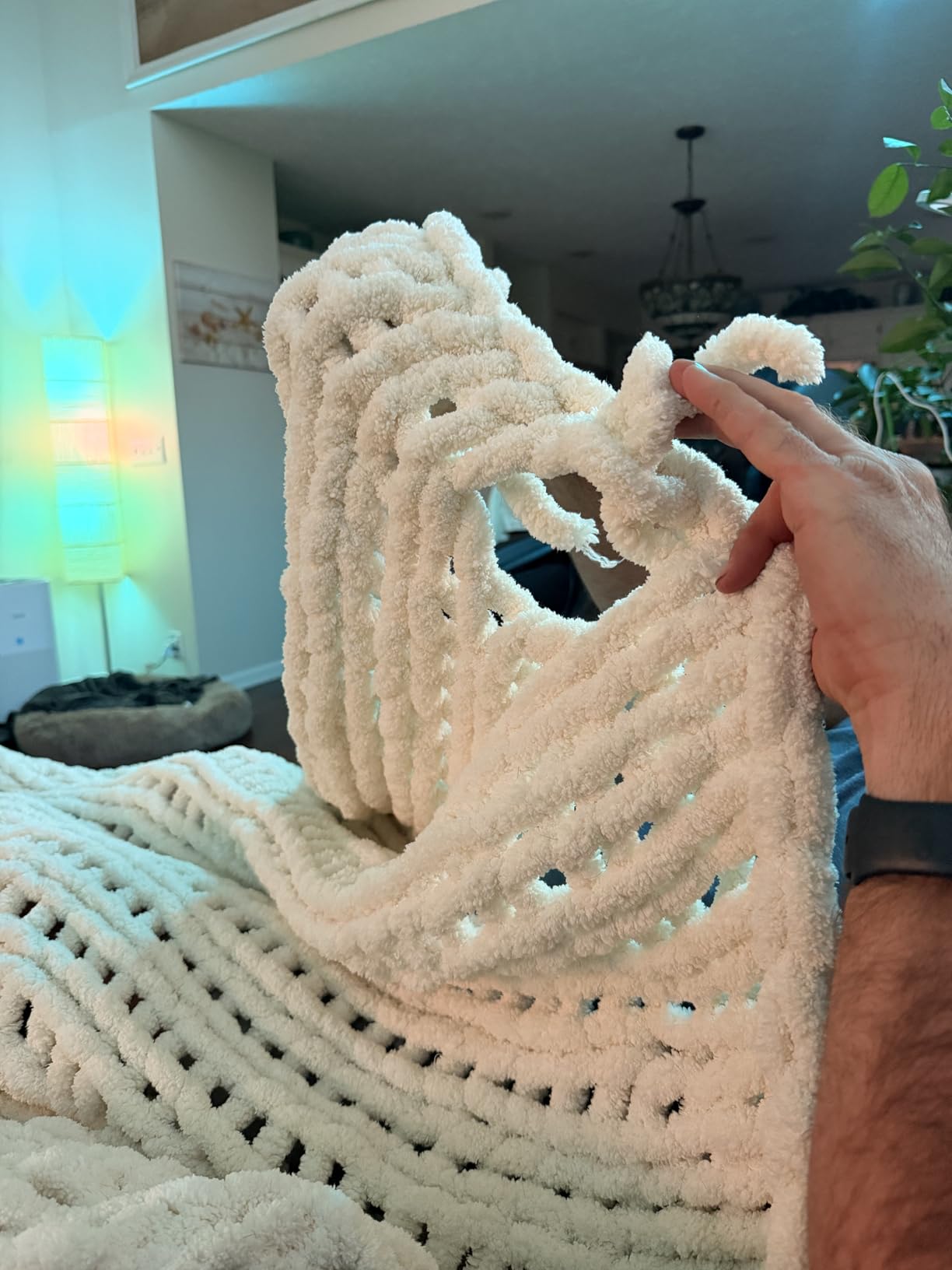 Negwoo Chunky Knit Throw Blanket, Knitted Throw Chenille Yarn, 50