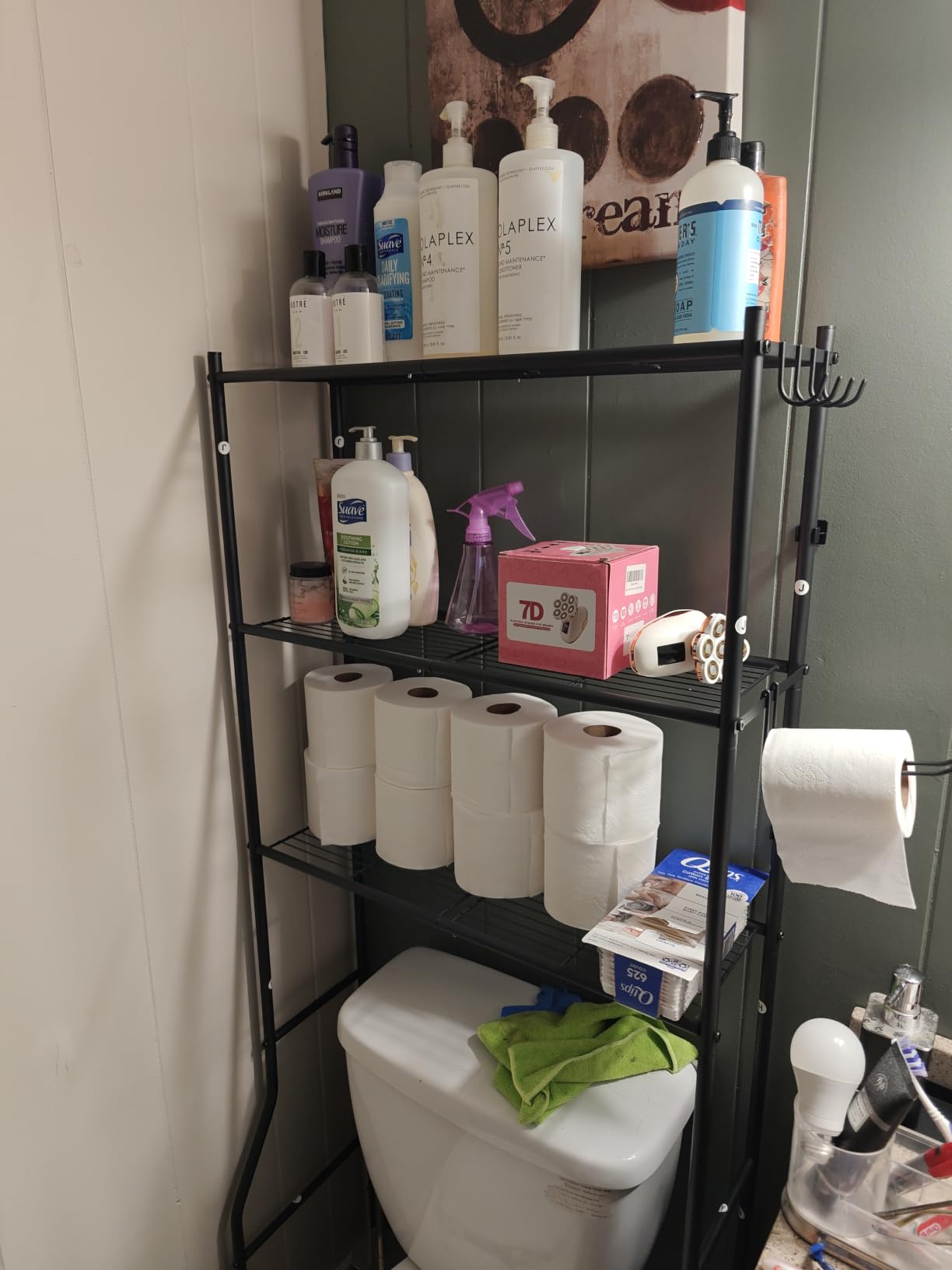 GloTika 3-Tier Over Toilet Storage, Anti-Tilt, 64