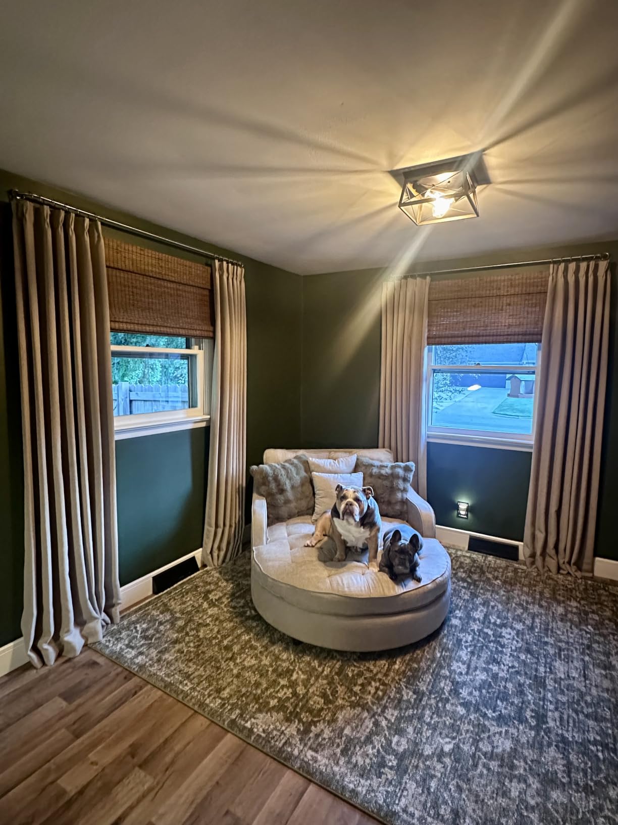 Cordless Bamboo Roman Shades w/Valance, 34.5