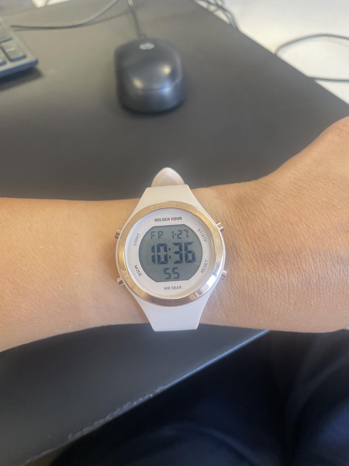 GOLDEN HOUR Waterproof Sport Women's Digital Chronograph Silicone Strap Watch customer photo 1