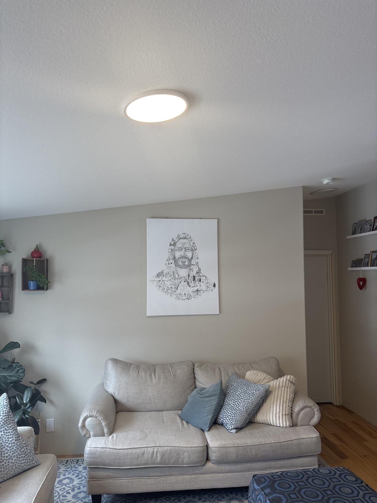 6 Pack 12 Inch Hardwired Dimmable LED Flush Mount Ceiling Light Fixtures, 24W 2640LM 3000K/4000K/5000K, House Upgrade Led Lights for Bedroom Hallway Laundry Room Rental Units, 240W Equiv., Black customer photo 1