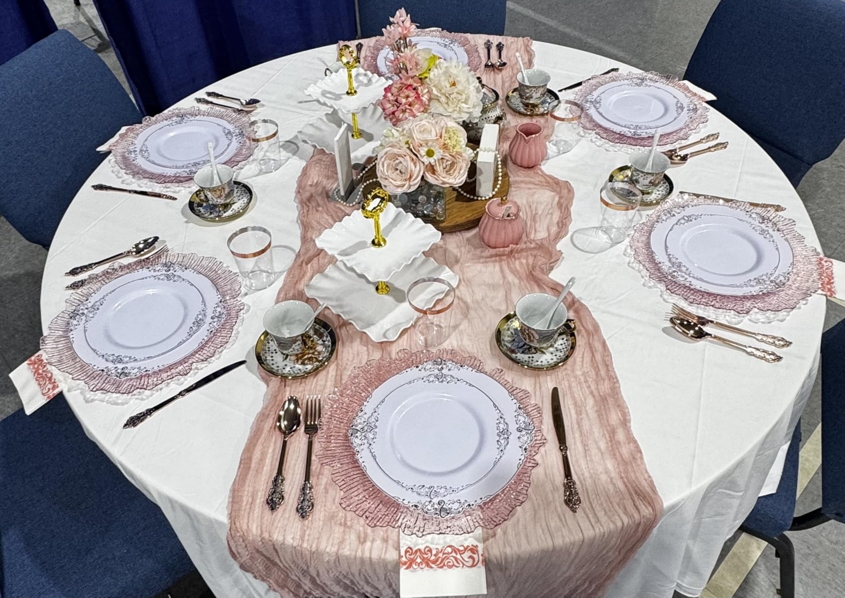 Fall Table Runner, 10FT Thanksgiving Terracotta Cheesecloth Table Runner 35*120inch Burnt Orange Decor for Autumn Fall Wedding Baby Shower Friendsgiving Thanksgivig Home Kitchen Table Decorations customer photo 1