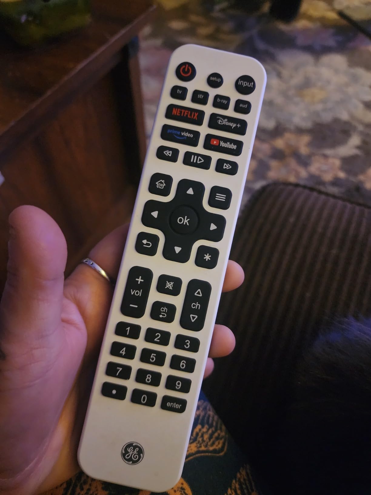 GE Rechargeable TV Remote Control, Universal Remote Control, Backlit | Samsung TV Remote Control Replacement for Smart TVs, Apple TV, Sony, Roku Replacement Remote, LG TV, 4-Device, 80984 customer photo 1
