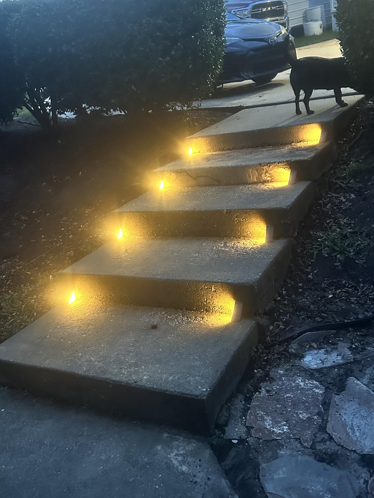 Solar Step Lights Waterproof, Stair Lights Outdoor Decor, 6 Pack Warm White customer photo 2