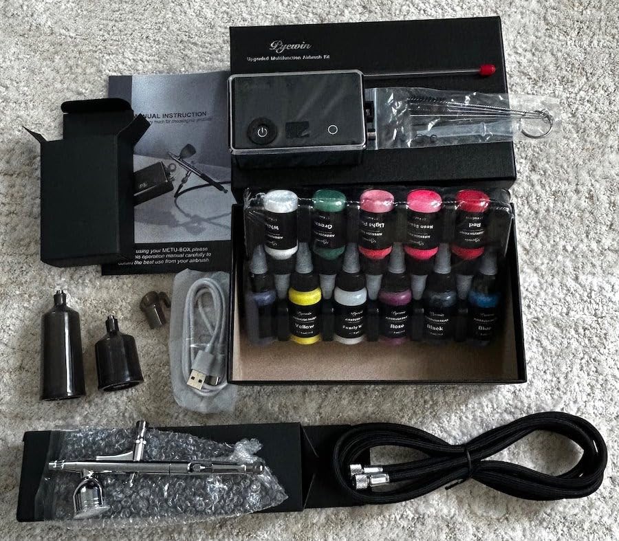 32PSI Cordless Airbrush Kit with Compressor & 11 Acrylic Paints customer photo 1