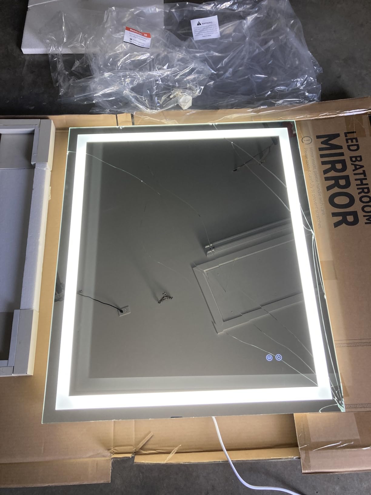 Keonjinn 24x36 Inch LED Bathroom Mirror with Lights, Frontlit & Backlit customer photo 1