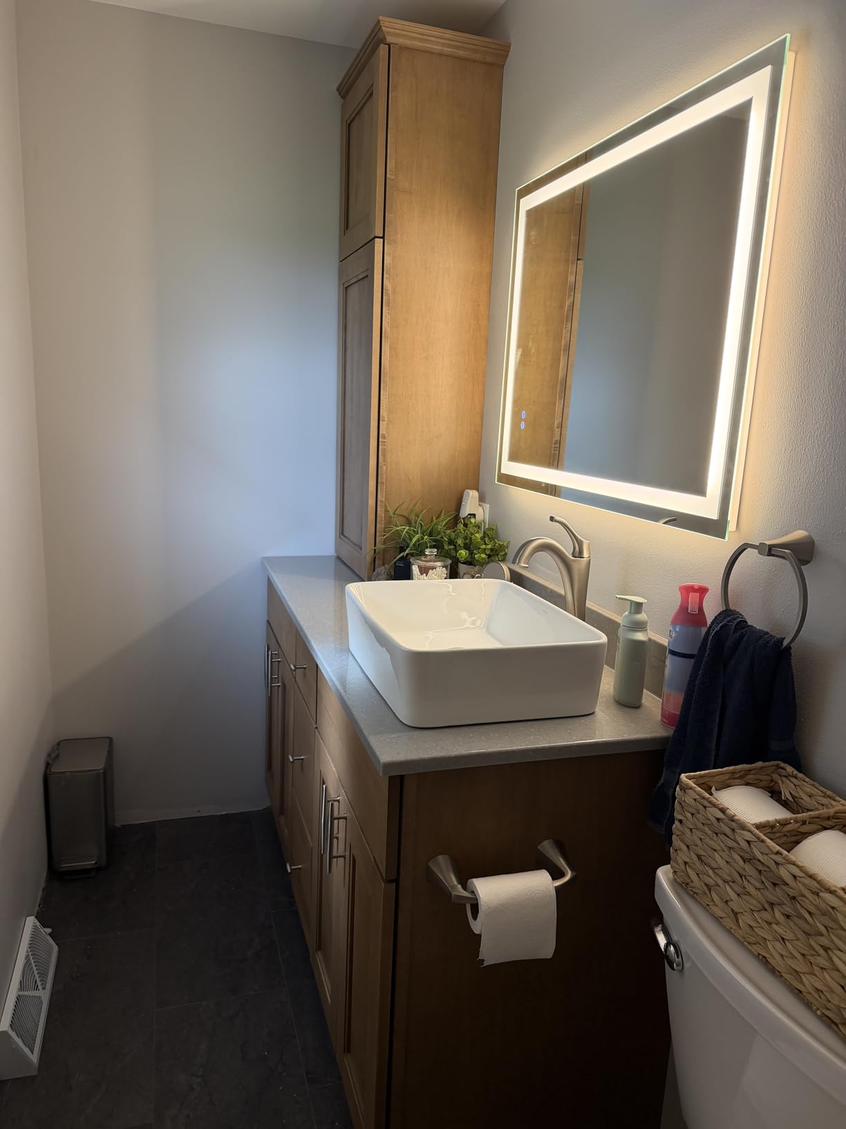 Keonjinn 24x36 Inch LED Bathroom Mirror with Lights, Frontlit & Backlit customer photo 2