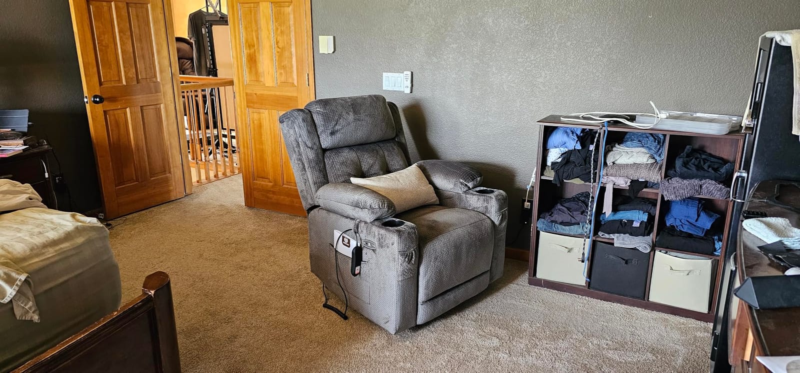 MCombo Triple Motor Power Lift Recliner Chair, Fabric 7662 (Brown, Large) customer photo 2