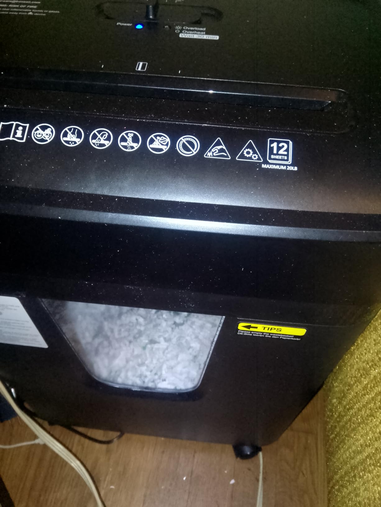 Bonsaii 12-Sheet Cross Cut Heavy Duty Paper Shredder for Home Office | P-4 Security Level, Jam-Proof System, 5.5Gal Pullout Bin with Casters, Shredder for CDs & Credit Card C282-A customer photo 2
