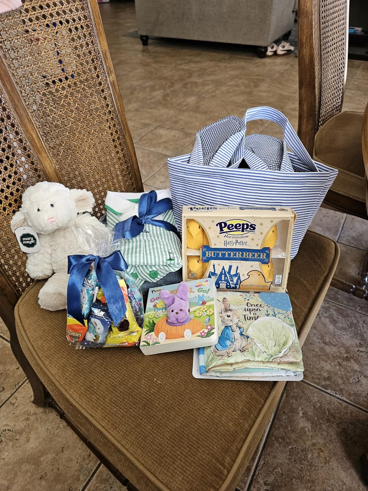 Football Easter Basket Canvas Football Gift Bags Easter Eggs Hunt Baskets Football Gift Party Favors Tote Bag with Handles for Girls Boys customer photo 2