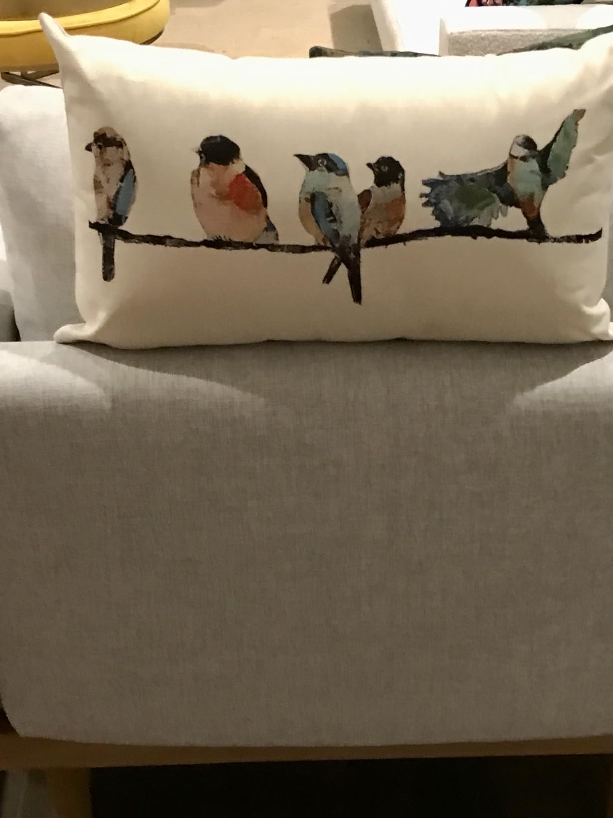RABUSOFA Outdoor Pillow Covers Waterproof 12x20,Outdoor Bird Lumbar Throw Pillow Cases Small Decorative Pillows for Couch Patio Furniture Polyester Linen Teal Blue customer photo 2