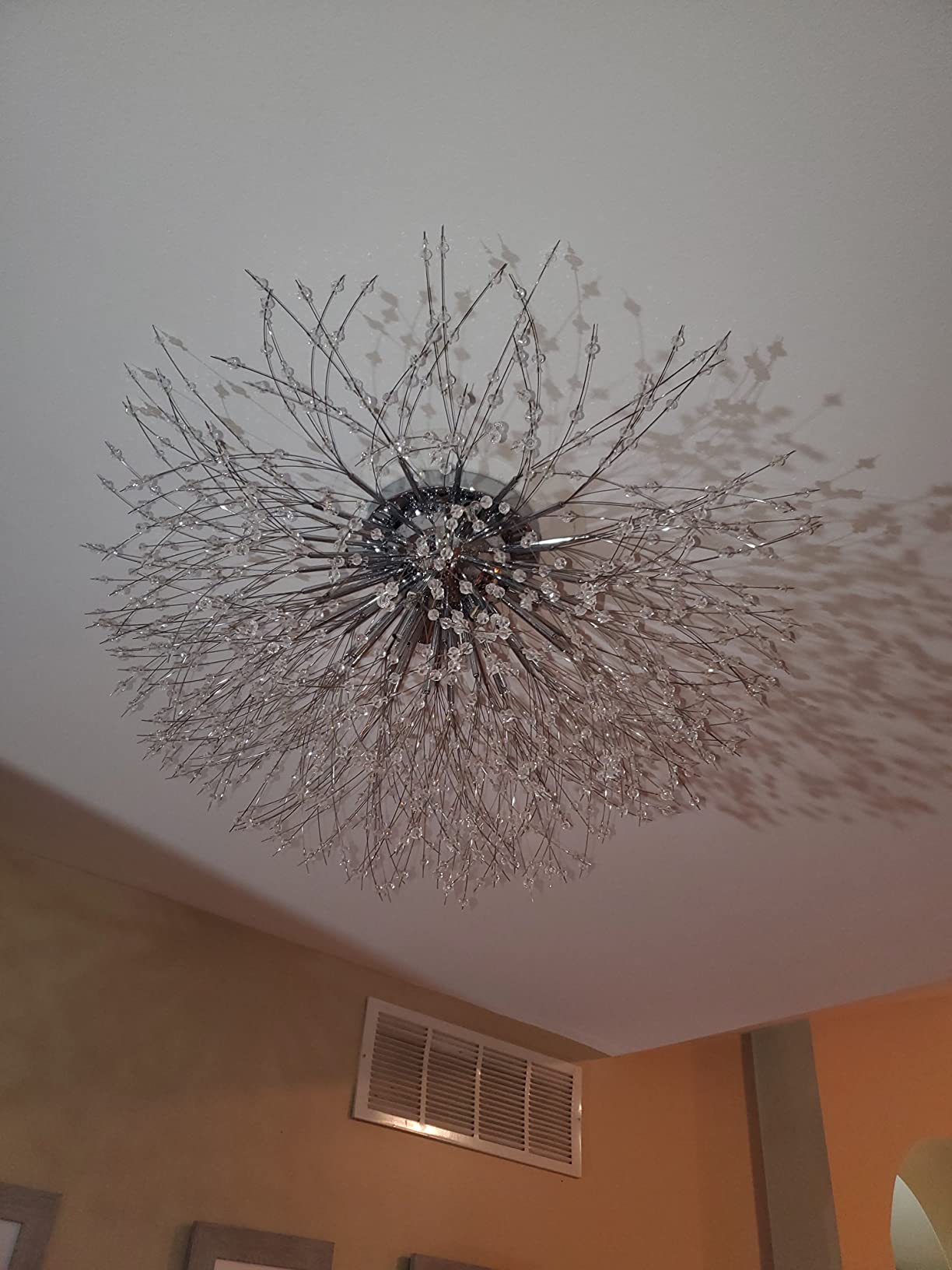 Garwarm 38.7 Inch Crystal Chandelier, 6-Light Black Rectangle Ceiling Light customer photo 1