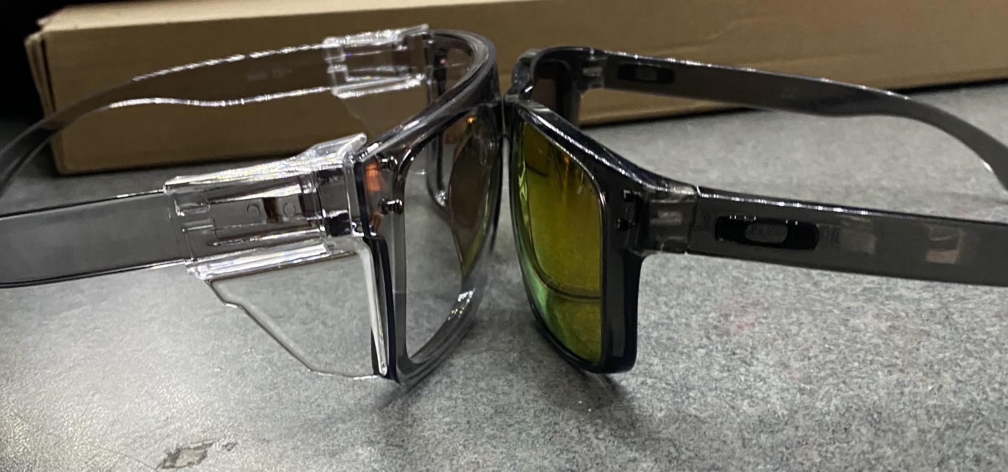 UV400 Transition Photochromic Safety Glases Light to Dark Grey Lens ANSI Z87 Impact Approved customer photo 2