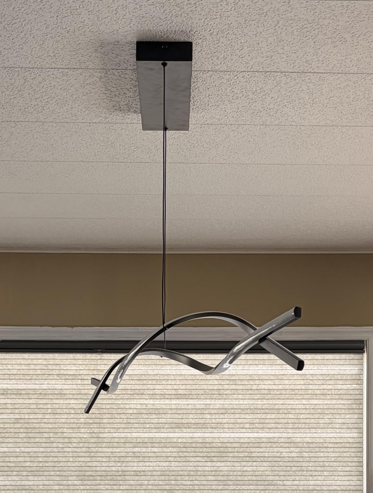 Modern Pendant Lights Fixture, 39in Aluminum LED Chandelier with Remote Control Dimmable 3000k-6000K Color Temperature, Island Lighting Lamp for Kitchen, Dining Room, Billiard Room customer photo 1
