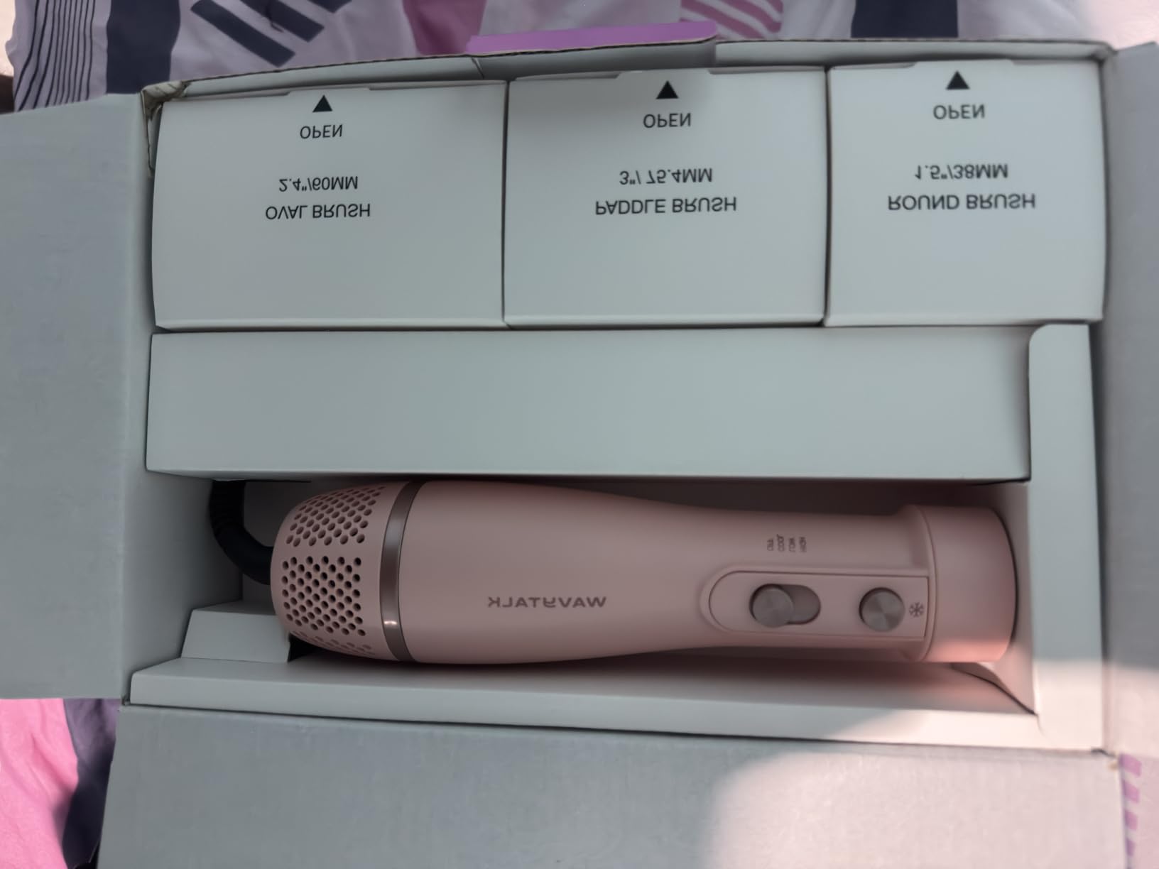 Blow Dryer Brush Set, Wavytalk Air Sculpt 5-in-1 Hot Air Brush Set | Multi Hair Styler for Salon Blowouts, Smooth Curls, Volumizing and Straightening, Sleek and Less Frizz, Pink customer photo 2