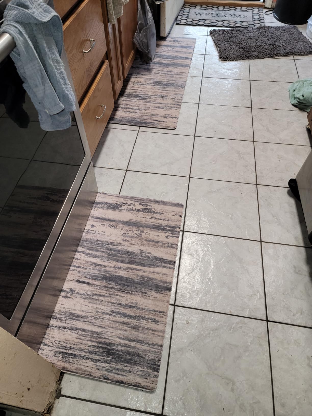 KIMODE Anti Fatigue Kitchen Mats for Floor 2 Piece, Abstract Kitchen Rugs customer photo 2