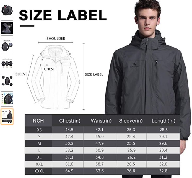 CAMEL CROWN Men's Ski Jacket 3 in 1 Waterproof Winter Jacket Snow Jacket Windproof Hooded with Inner Warm Fleece Coat customer photo 1