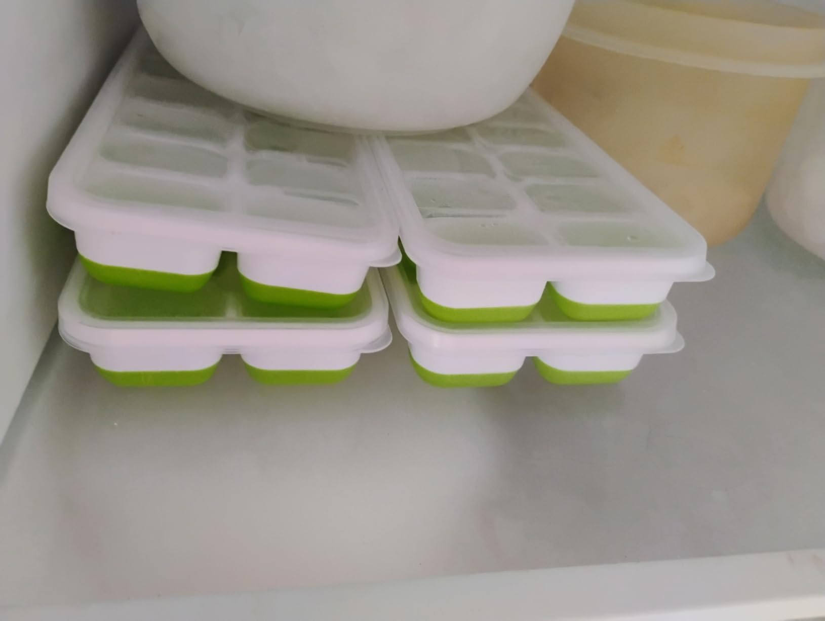 DOQAUS Ice Cube Tray with Lid and Bin,4 Pack Ice Cube Trays for Freezer customer photo 2