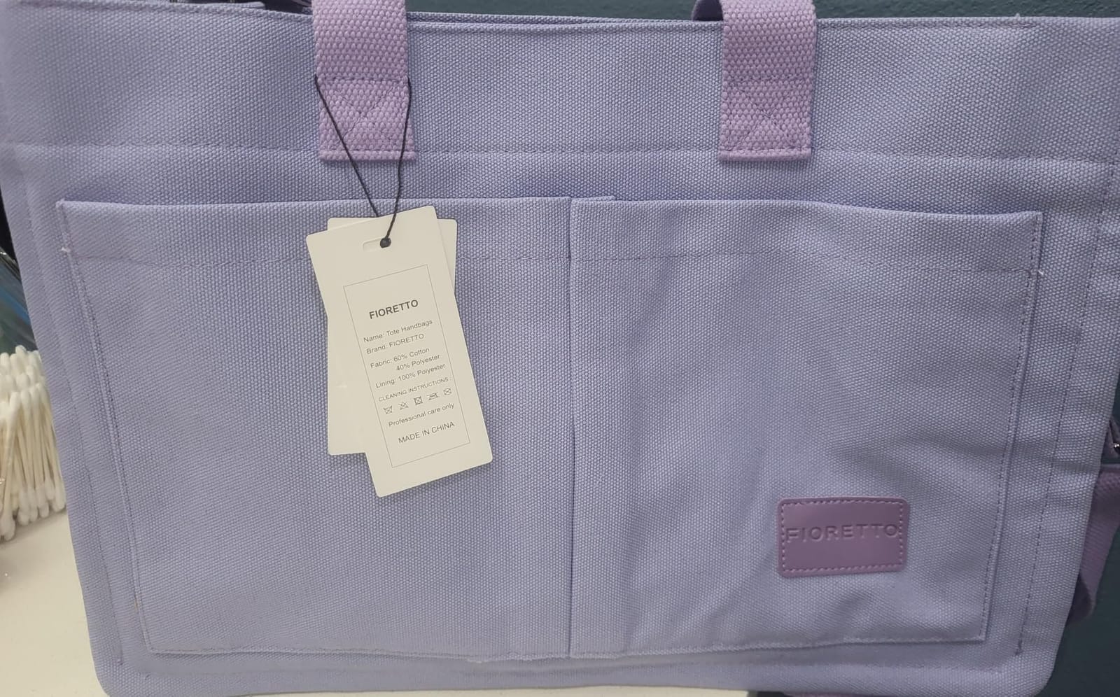 FIORETTO Canvas Tote Bag for Women with Zipper Closure & Individual Compartments for Work College for Teacher & Nurse customer photo 1