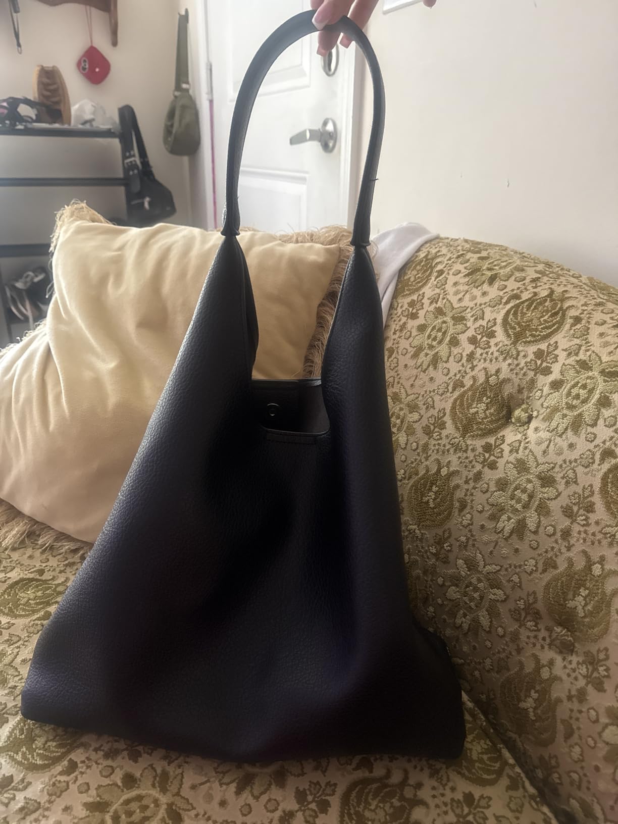 Hobo Bags for Women Soft Vegan Leather Shoulder Handbag Slouchy Tote Purses customer photo 2