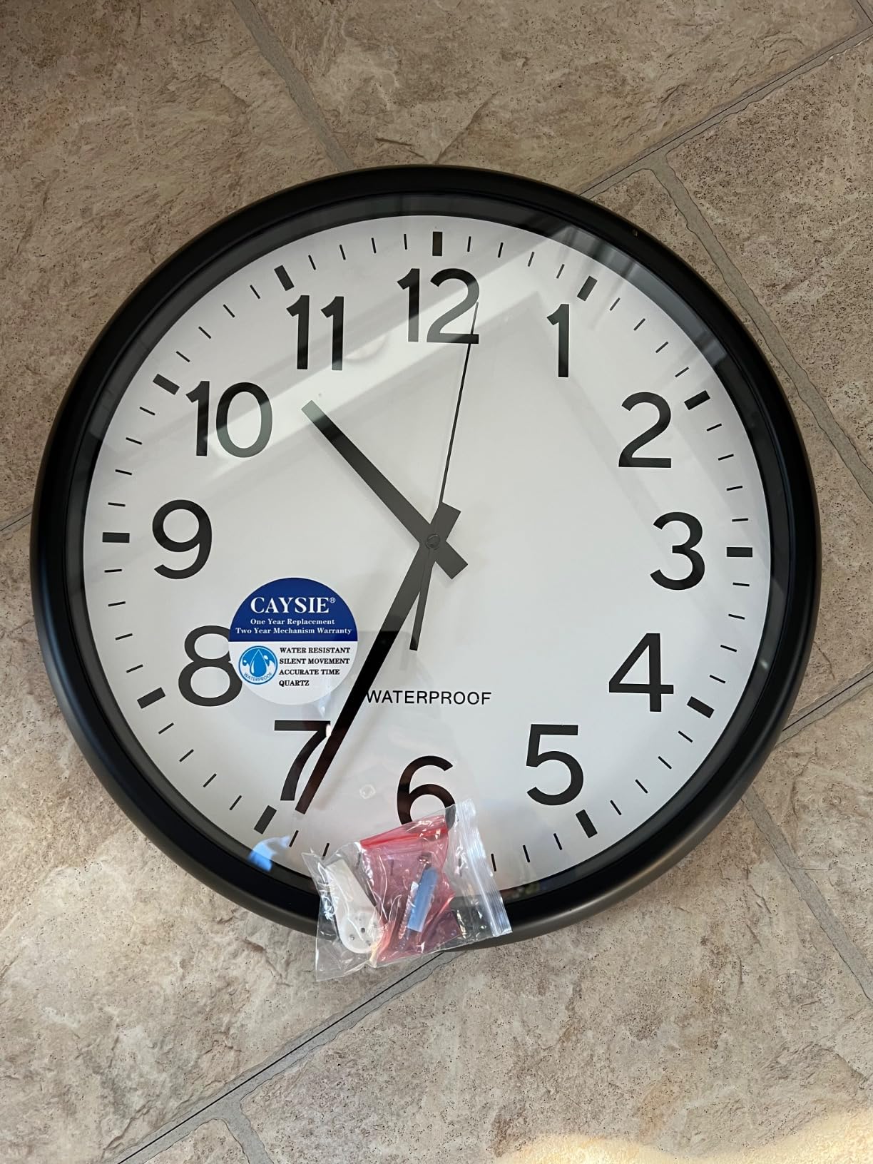 Caysie 16 Inch Sealed Large Outdoor Clocks Waterproof (Black) customer photo 1