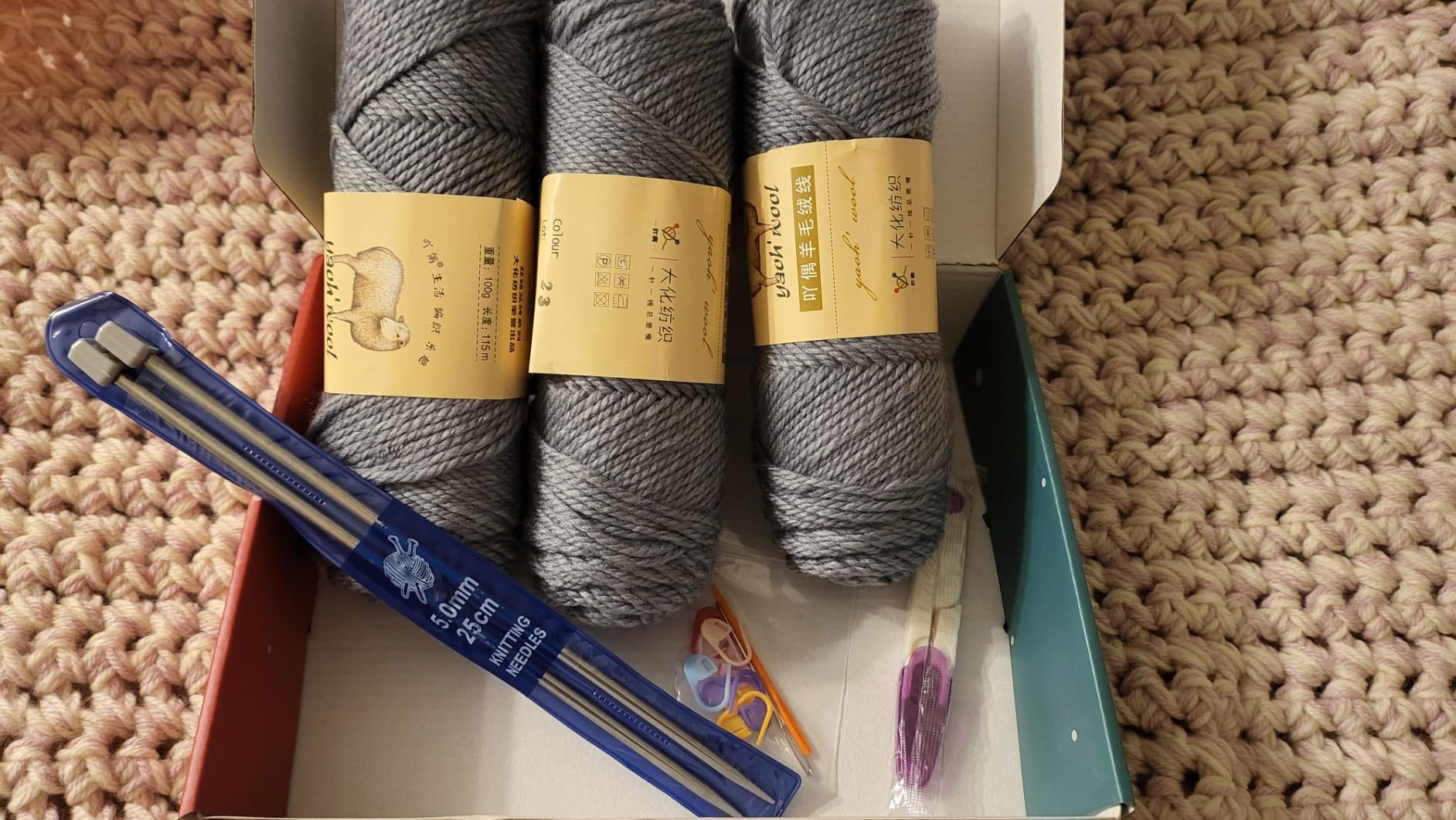 Kaaper Knitting Kit for Beginners Adults, Learn to Knit Starter Kit customer photo 2