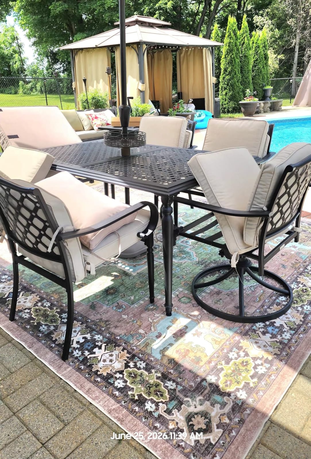 AMADA HOMEFURNISHING 9x12 Washable Area Rug, Low-Profile Large Area Rug with Non-Slip Backing & Durable Edge Binding, Vintage Large Rugs for Living Room, Bedroom & Dinning Room customer photo 2