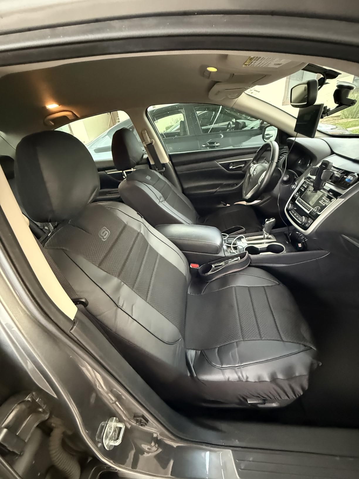 Skechers Air-Cooled Memory Foam Seat Covers, Mesh Thick Car Seat Covers, Piping Leather Car Seat Covers Front Seats, Airbag Compatible, Automotive Comfort Universal Fit Most Cars, Vans, Truck, SUV, Black customer photo 2