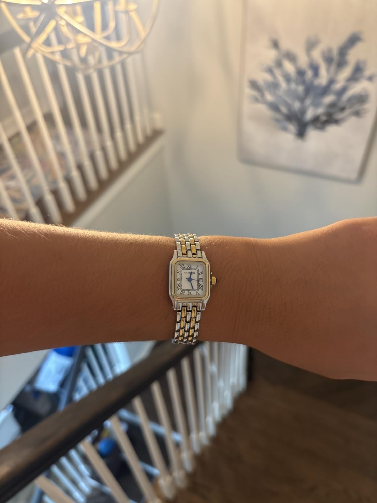 CHEETAH Gold Watches for Women with Small Vintage Bracelet, Rectangular Case Roman Dial customer photo 2
