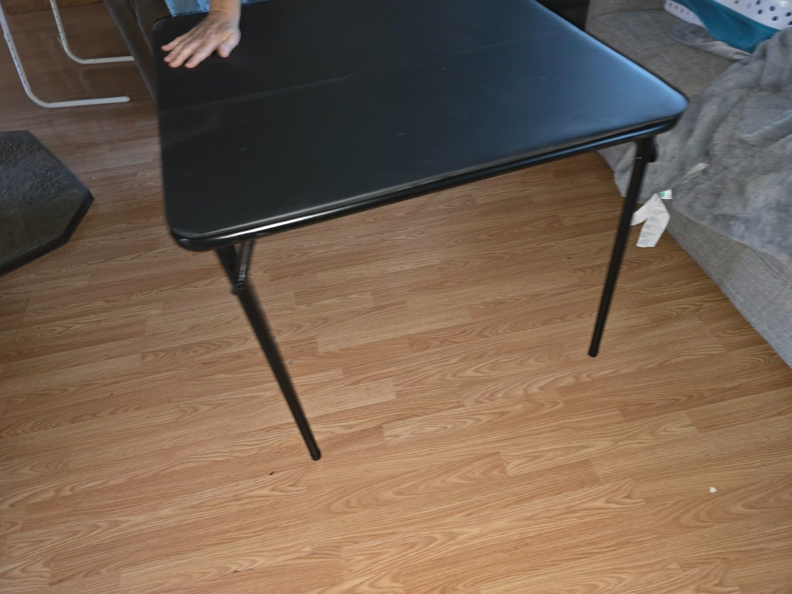 Folding Portable Card Table and Foldable Chair Set of 5, Pu Upholstered Foldable Chairs and Table With Metal Frame, Folding Table and Chair Suitable for Dining Room, Living Room, Office, Camping-Black customer photo 1