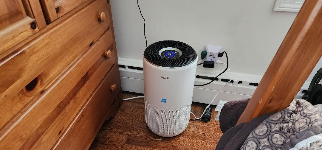 LEVOIT Smart Air Purifier for Home Bedroom, Quiet for a Nursery, Sprout | HEPA Filter, White Noise Sound Machine, Blue Light-Safe Night Light for Better Sleep, AHAM VERIFIDE, 5 Air Quality Monitor customer photo 1