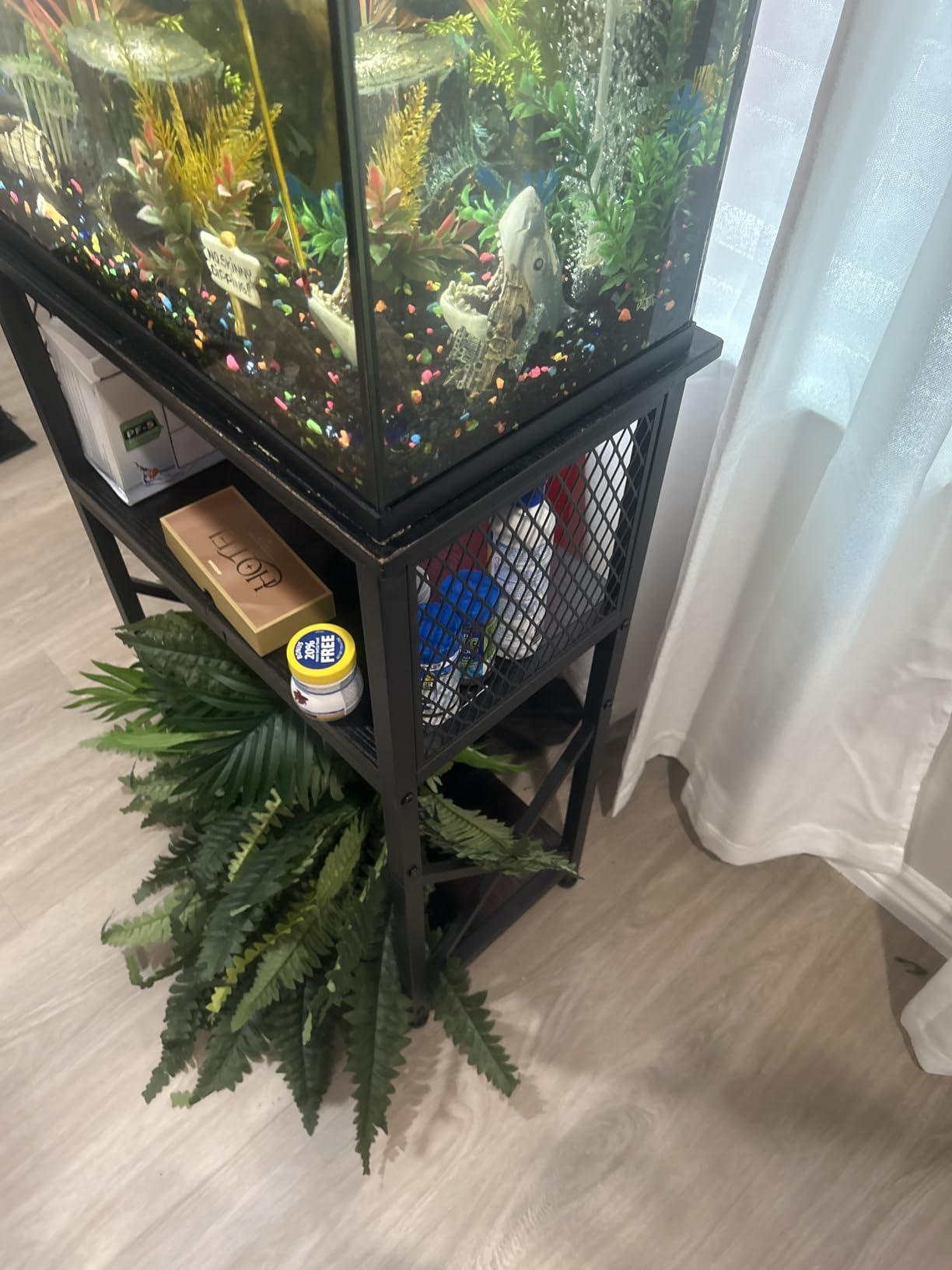 Snughome 10 Gallon Aquarium Stand with Storage, 3 Tier Heavy Metal Fish Tank Stand Shelf 20.47