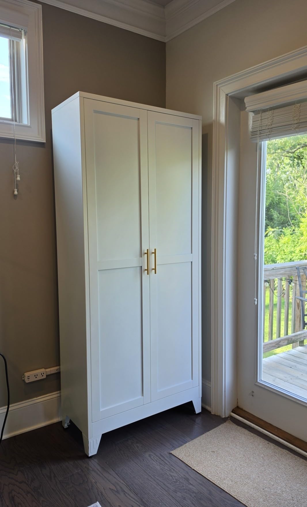 GAIOUS Metal Pantry Cabinet, Kitchen Pantry Storage Cabinets with 2 Door and 3 Adjustable Shelves, White Kitchen Pantry Cabinet, Freestanding Cupboard for Dining Room Living Room Bathroom customer photo 2