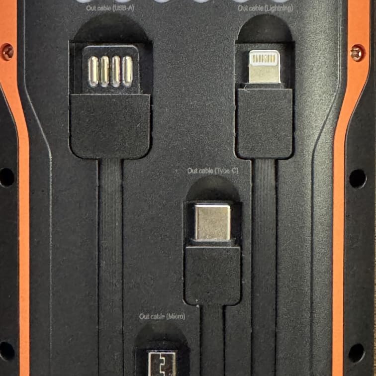 Solar Power Bank 40000mAh PD20W Fast Charging Portable Solar Charger | Built-in 4 Cables, 3 Ports, Dual Bright Flashlight, External Battery Pack for Camping, Hiking, and Outdoor Use, Orange customer photo 1