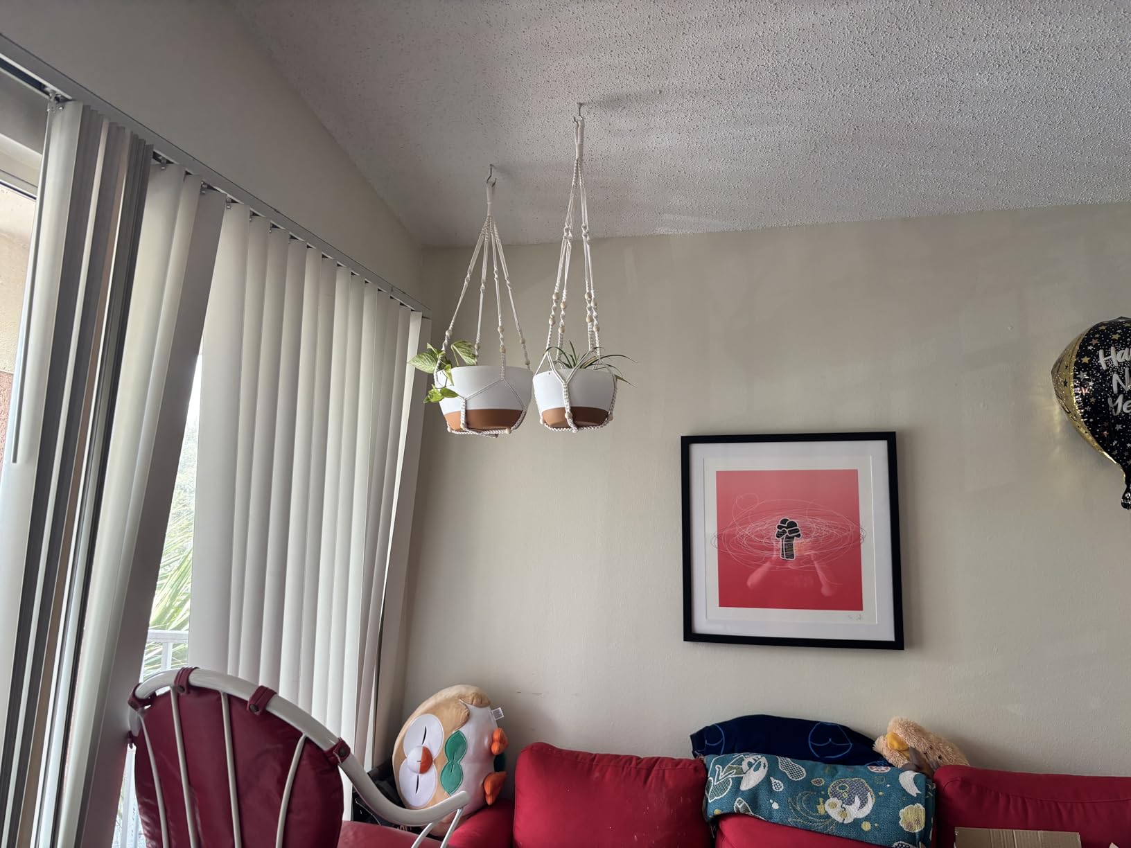 Set of 2-10 Inch Hanging Planters for Indoor Plants with Self-Watering Includes Hanging Pots for Plants, Outdoor Hanging Plant Pot with Drainage, and 2 Types of Hanging Baskets Hangers (White, 10inch) customer photo 1