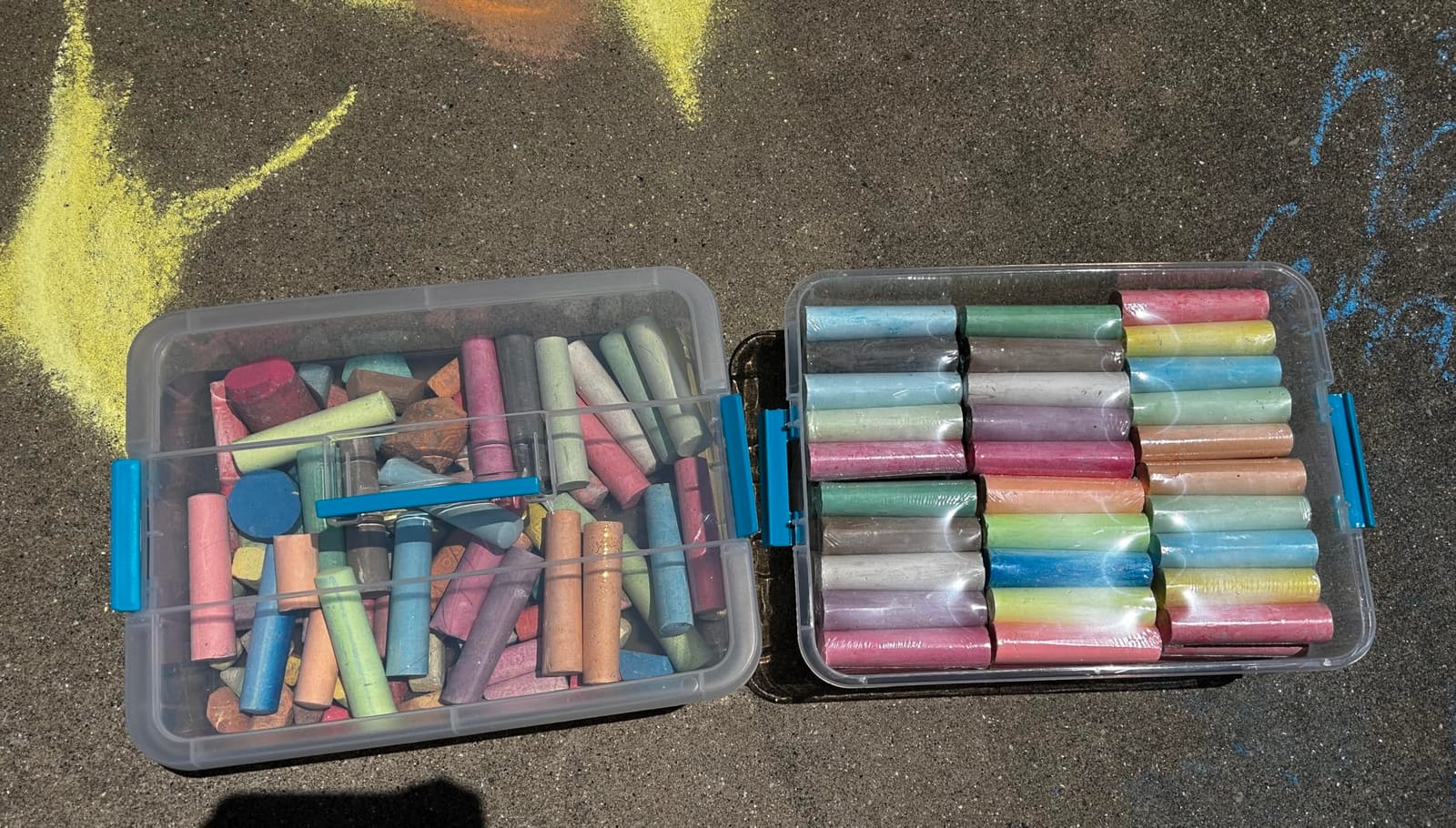 160 PCS Sidewalk Chalk for Kids –14 Colors, Non-Toxic Washable Jumbo Chalks customer photo 1