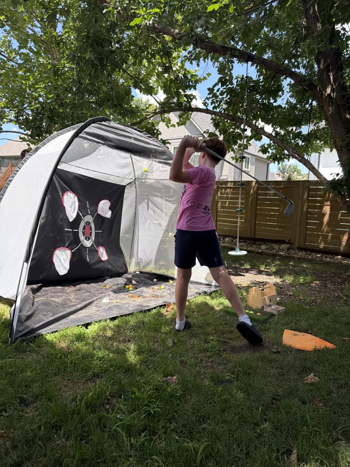 Golf Net with Practice Mat 10x7FT for Backyard Driving Chipping Training Swing with Target Mat Balls customer photo 2
