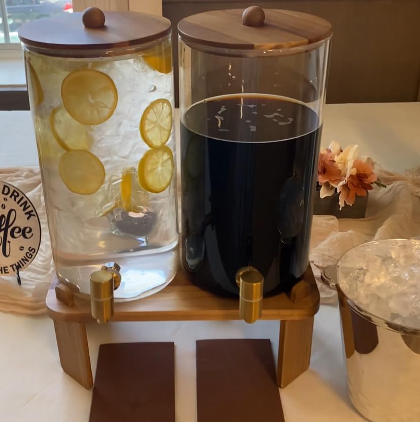 FavorFlavor 2pcs 1.5 Gallon Glass Drink Dispenser with Wood Stand customer photo 1