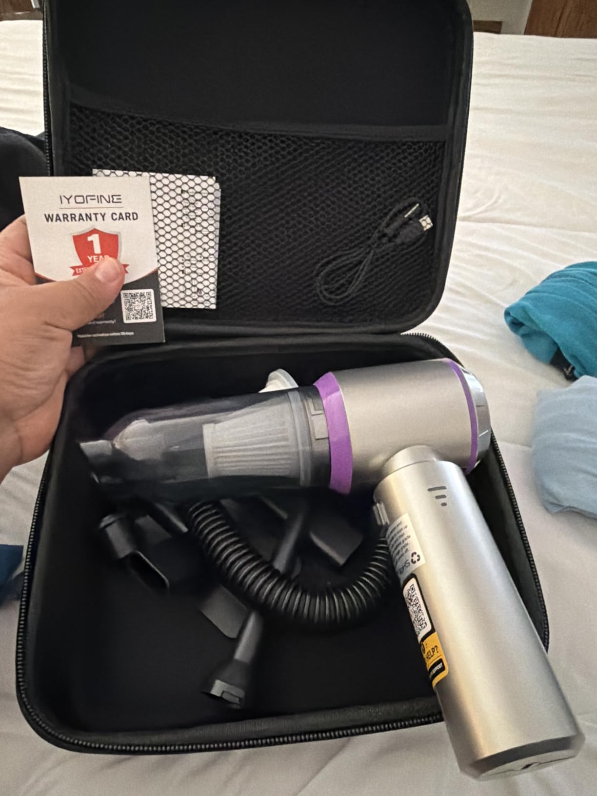 Vacuum/Air Duster Super Power Mini Car Vacuum Cleaner 4-in-1 air Blower Gun | 80,000 RPM Portable Rechargeable Dust Blower Gun, High Power Suction Pump, Car Interior Cleaning detailing Kit for Home customer photo 2