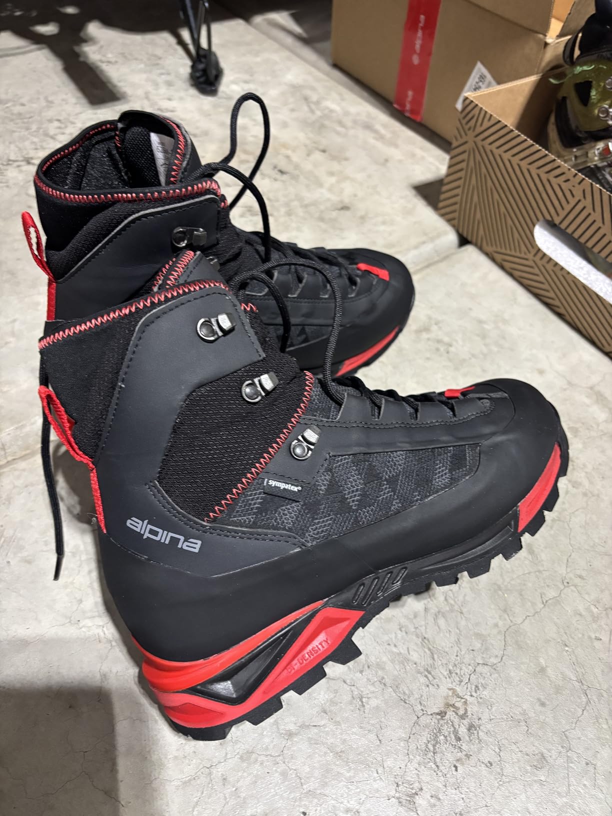 Alpina CARABINER Mountaineering Hiking Boot | 8 inch Waterproof Trekking & Climbing Shoes | Sympatex Breathable Membrane | VCP Variable Fit | Neoprene Collar | All Weather Grip from Vibram | Made in Europe customer photo 1