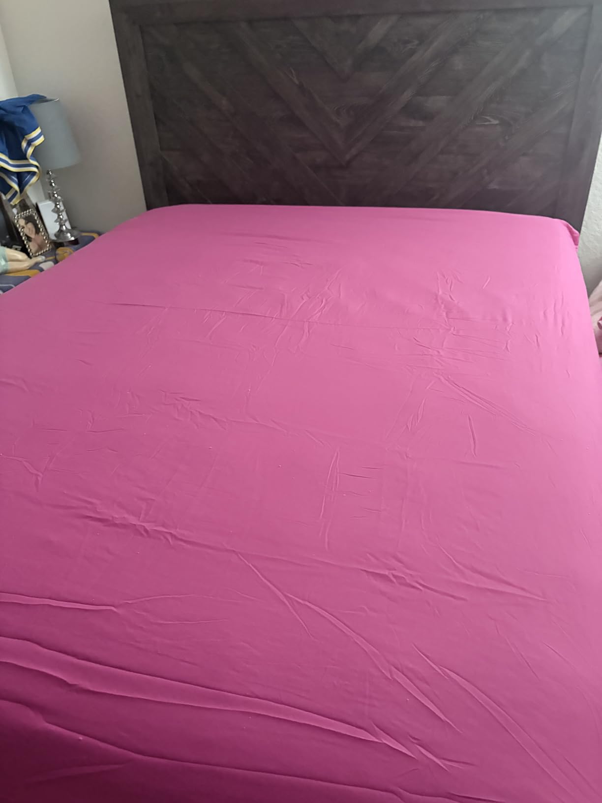 Elegant Comfort Luxurious 1500 Premium Hotel Quality Microfiber 4-Piece Sheet Set, 18-24 Inches Deep - Extra Deep Pocket Sheets - Ultra Soft 4PC Deep Pocket Sheets, Queen, Hot Pink customer photo 1